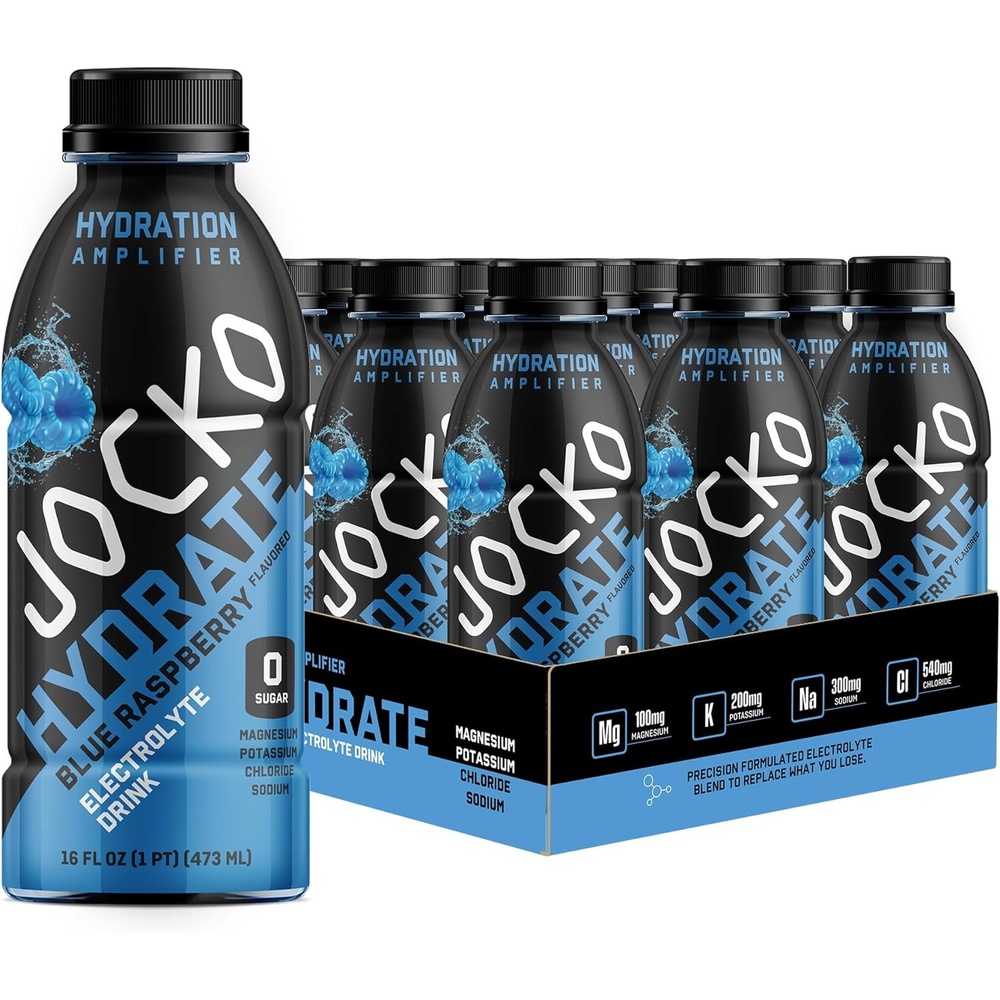 image:imageJocko Fuel Hydrate Electrolyte Drinks Sports Drink Hydration Amplifier Thirst Quencher Scientifically Formulated Electrolyte Blend Fruit Punch Flavor 16 Oz 12 PackBlue Raspberry