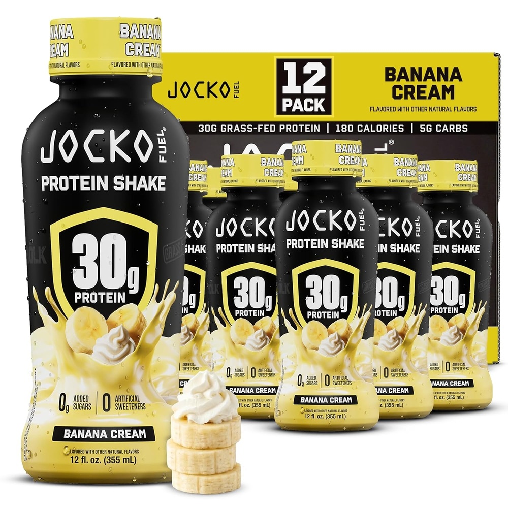 image:imageJocko Mlk 30g Grass Fed Protein Shakes No Added Sugar Protein Drinks KETO Friendly Ready to Drink 12 FL Oz Pack of 12 VanillaBanana