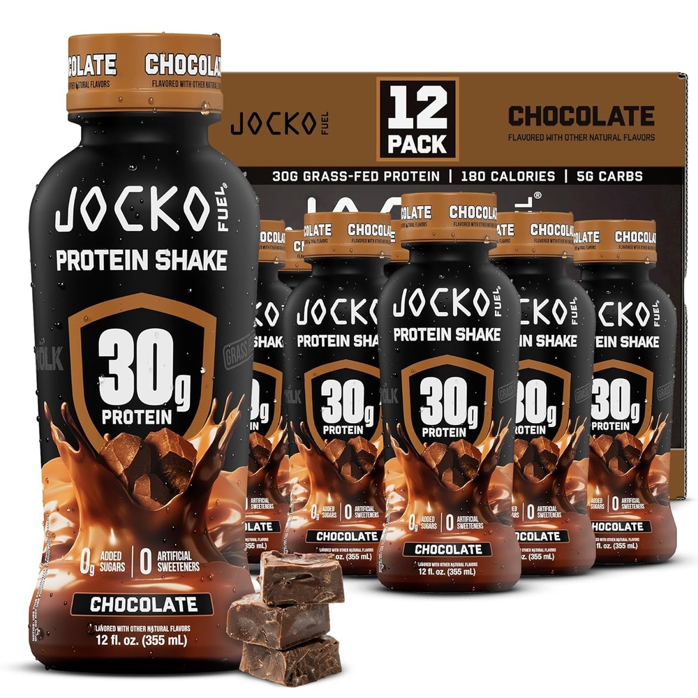 image:imageJocko Mlk 30g Grass Fed Protein Shakes No Added Sugar Protein Drinks KETO Friendly Ready to Drink 12 FL Oz Pack of 12 VanillaChocolate