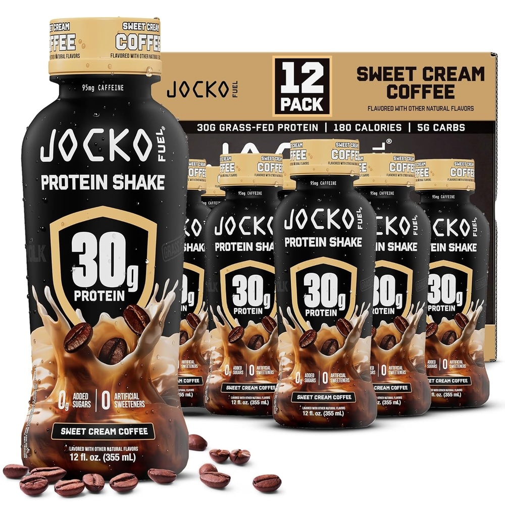 image:imageJocko Mlk 30g Grass Fed Protein Shakes No Added Sugar Protein Drinks KETO Friendly Ready to Drink 12 FL Oz Pack of 12 VanillaSweet Cream Coffee