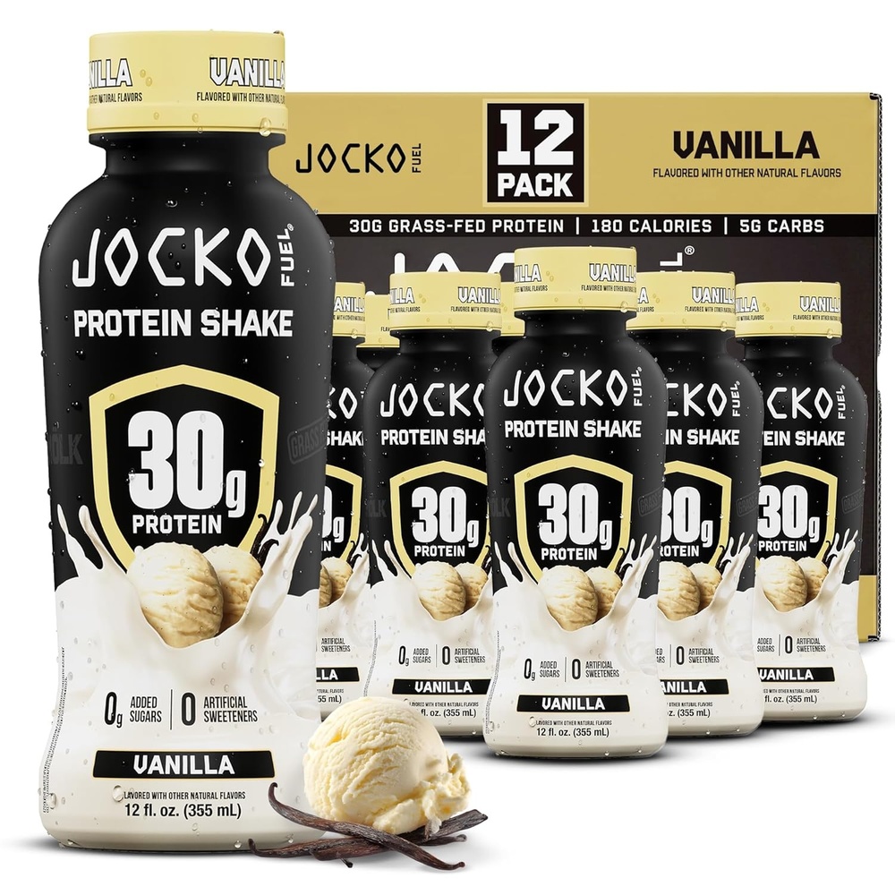 image:imageJocko Mlk 30g Grass Fed Protein Shakes No Added Sugar Protein Drinks KETO Friendly Ready to Drink 12 FL Oz Pack of 12 VanillaVanilla