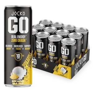 image:imageJocko Fuel GO Energy Drinks Afterburner Orange  95mg Caffeine with Added Adaptogens Vitamin B12 amp B6 amp L Theanine for Mood amp Focus Support No Sugar 12 Pack  Packaging May VaryCoconutPineapple