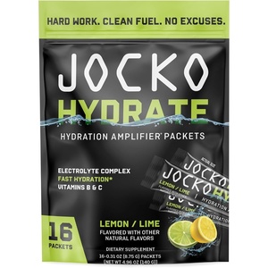 image:imageJocko Fuel Hydrate Electrolytes Powder Packets Low Sugar  Hydration Amplifier Packets for Recovery Dehydration amp Exercise  with Vitamins B6 B12 amp C 16 Packets Lemon LimeLemon Lime