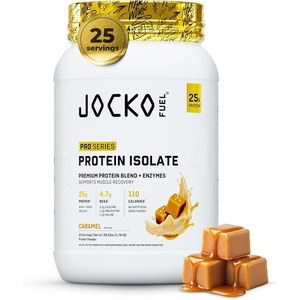 image:imageJocko Fuel Whey Protein Isolate Pro Series Caramel 25g Low Lactose Whey  Beef Collagen with Digestive Enzymes  Probiotics 47g BCAAs Low Carb 25 ServingsCaramel