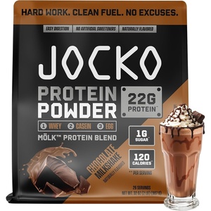 image:imageJocko Fuel Whey Protein Powder Cookies amp Cream 22g Protein Digestive Enzymes  Probiotic Blend No Sugar Added with Essential Amino Acids  Electrolyte Minerals 24 ServingsChocolate Milkshake