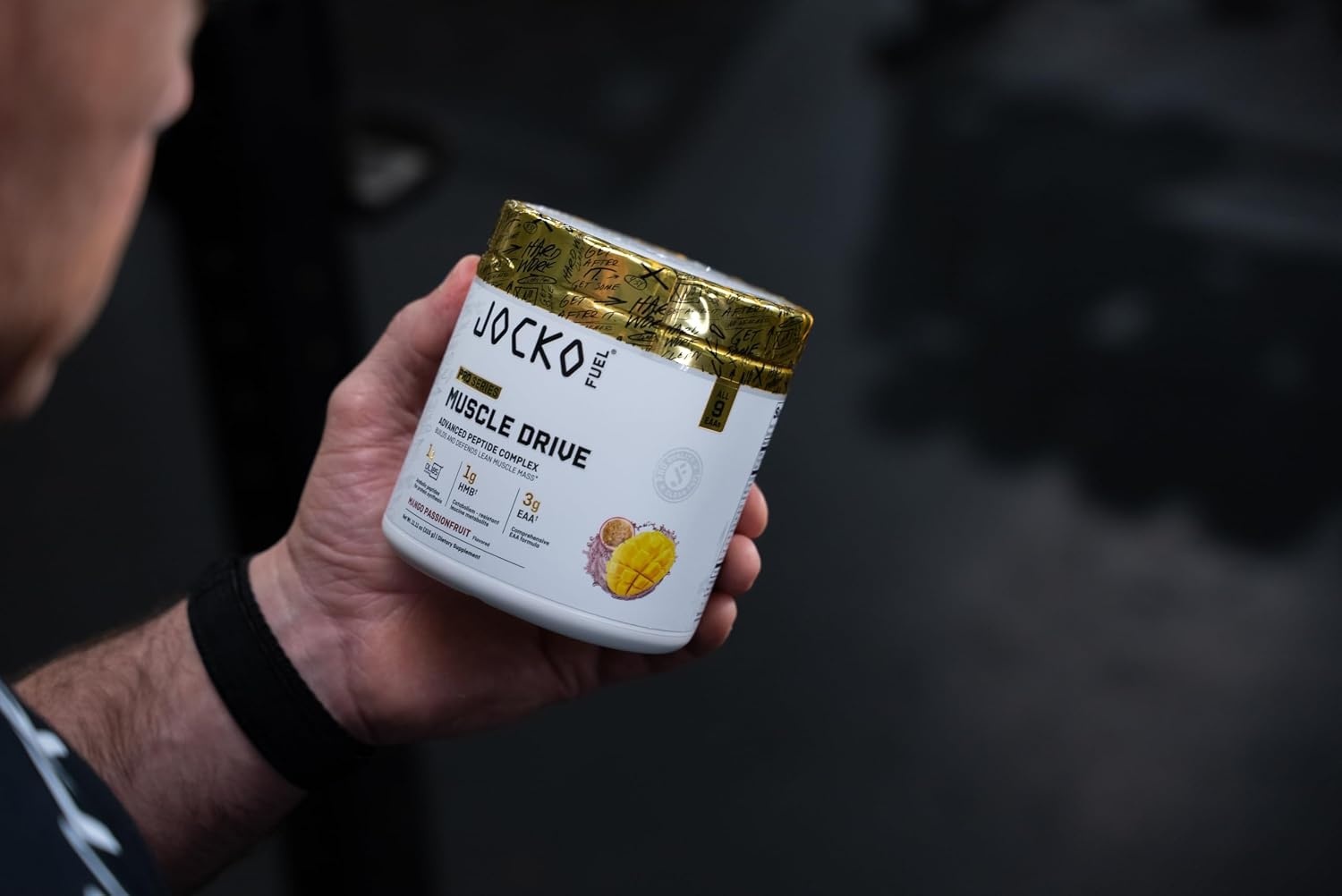 image:imageJocko Fuel Muscle Drive Pro Series Mango Passionfruit HMB DiLeucine EAAs Protects Lean Muscle Mass amp Breakdown Aids Recovery Natural Appetite Suppressant No Bloat Zero Sugar 30 ServingsMango Passionfruit
