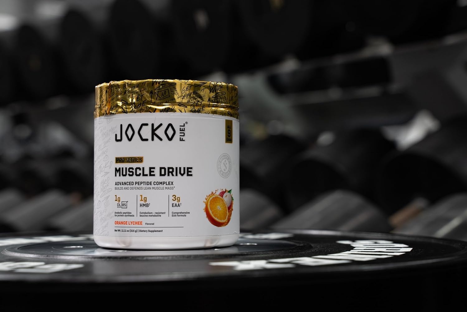 image:imageJocko Fuel Muscle Drive Pro Series Mango Passionfruit HMB DiLeucine EAAs Protects Lean Muscle Mass amp Breakdown Aids Recovery Natural Appetite Suppressant No Bloat Zero Sugar 30 ServingsOrange Lychee
