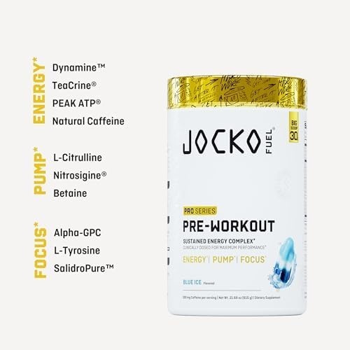 image:imageJocko Fuel Preworkout Pro Series Blue Ice Elite Performance Energy Focus Pump Formula 300mg Natural Caffeine LCitrulline Alpha GPC LTyrosine Peak ATP High Intensity Training 20 ServingsBlue Ice