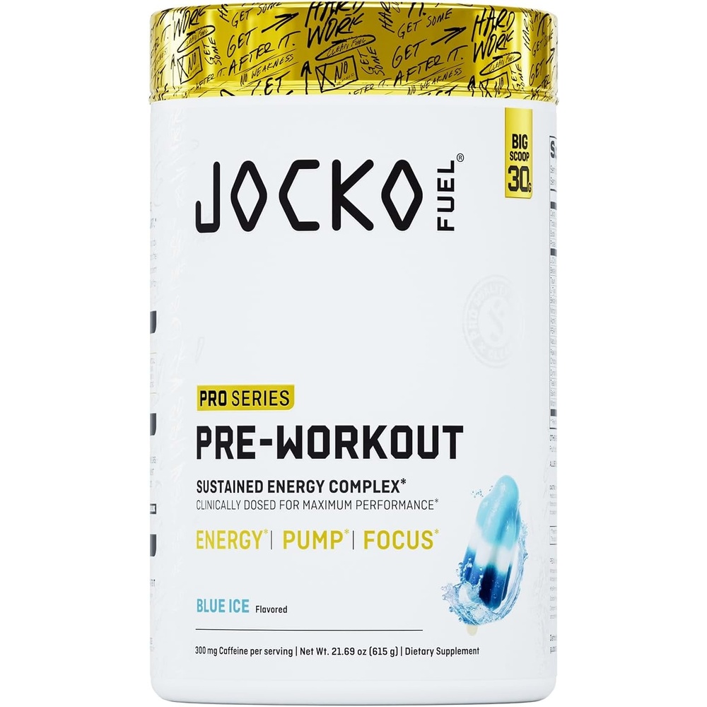 image:imageJocko Fuel Preworkout Pro Series Blue Ice Elite Performance Energy Focus Pump Formula 300mg Natural Caffeine LCitrulline Alpha GPC LTyrosine Peak ATP High Intensity Training 20 ServingsBlue Ice
