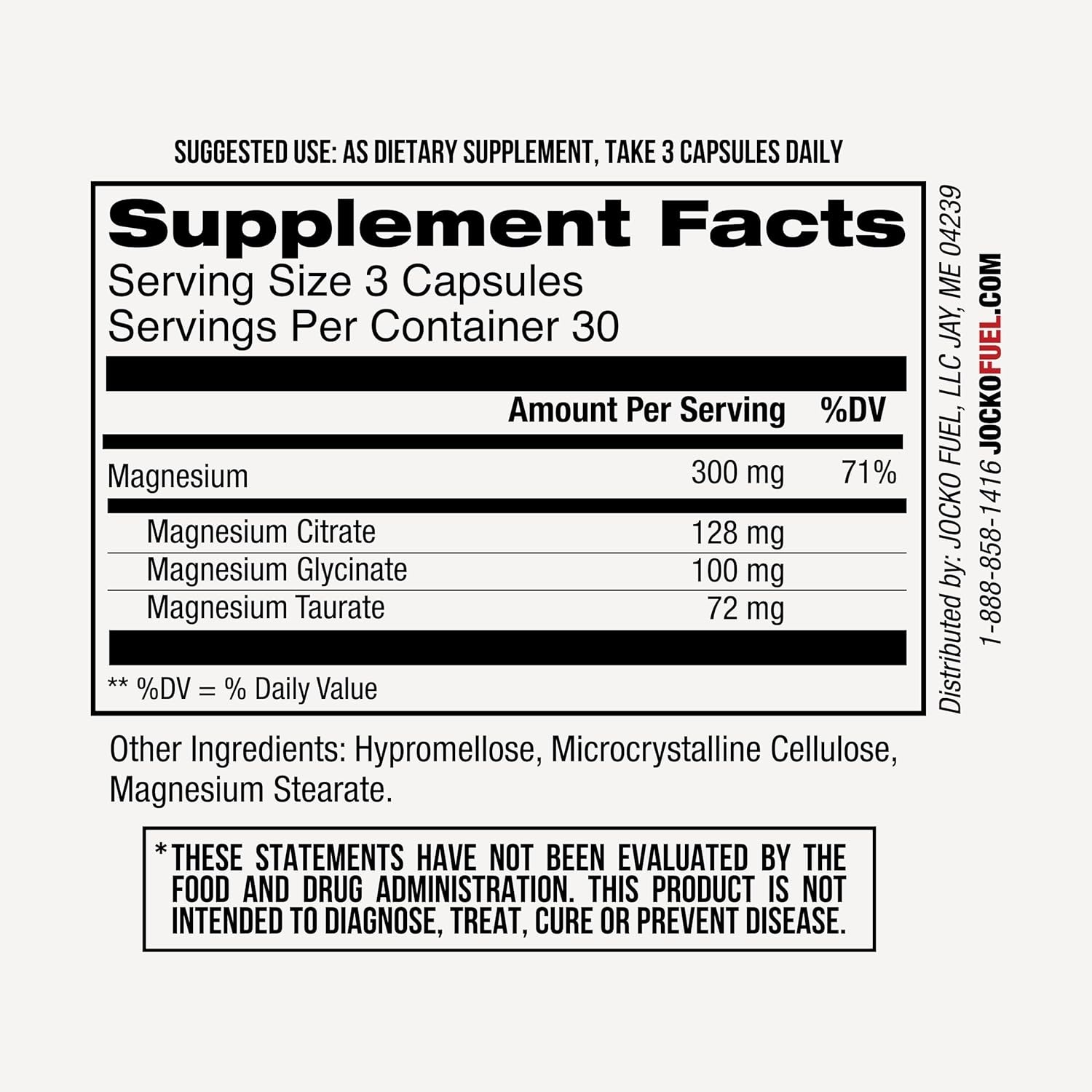 image:imageJocko Fuel Magnesium Complex Supplement Magnesium Glycinate Citrate amp Taurate Capsules Dietary Supplement for Muscle Recovery amp Relaxation Heart Nerve Bone Support amp Sleep 30Day Supply